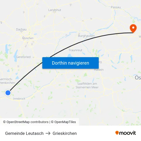 Gemeinde Leutasch to Grieskirchen map