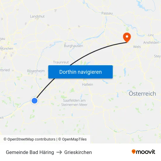 Gemeinde Bad Häring to Grieskirchen map