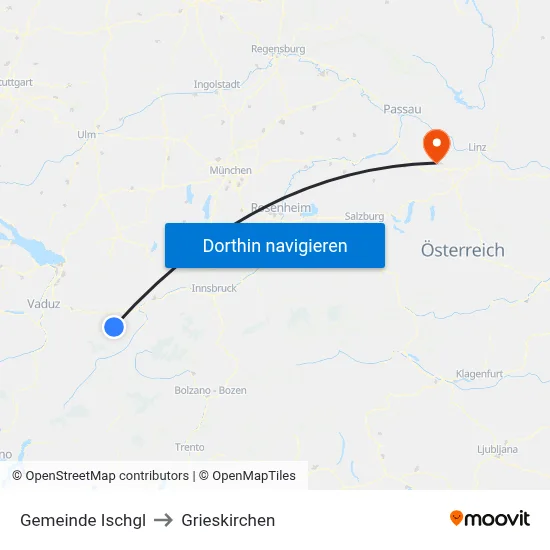 Gemeinde Ischgl to Grieskirchen map
