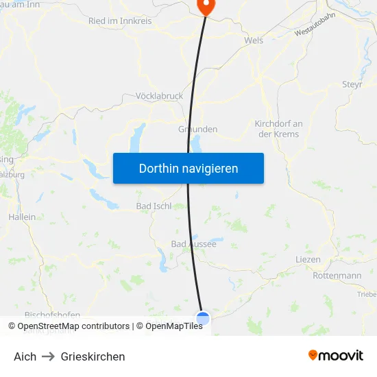 Aich to Grieskirchen map