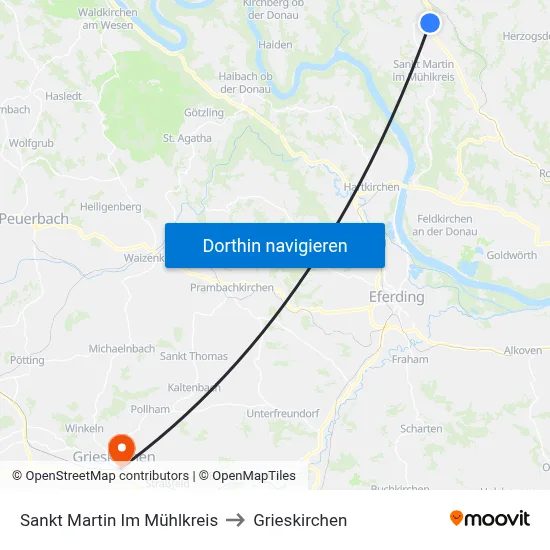 Sankt Martin Im Mühlkreis to Grieskirchen map