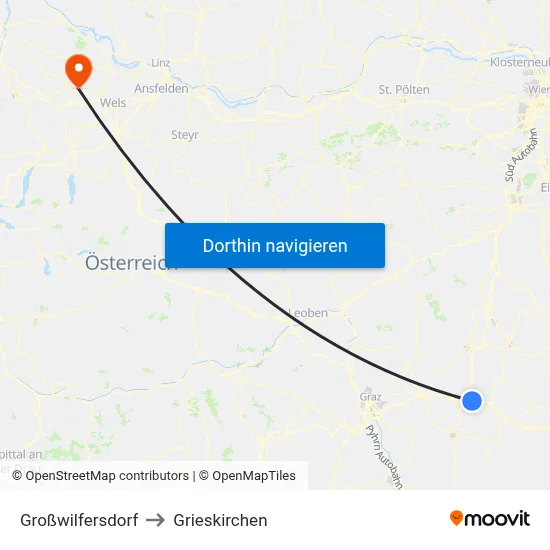 Großwilfersdorf to Grieskirchen map