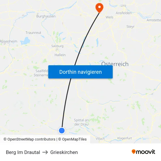Berg Im Drautal to Grieskirchen map