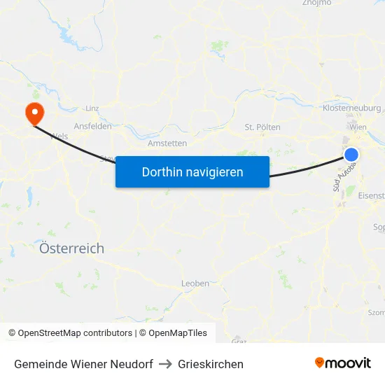 Gemeinde Wiener Neudorf to Grieskirchen map