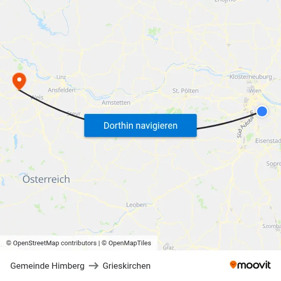 Gemeinde Himberg to Grieskirchen map
