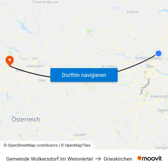 Gemeinde Wolkersdorf Im Weinviertel to Grieskirchen map