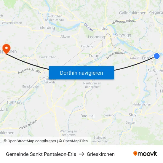 Gemeinde Sankt Pantaleon-Erla to Grieskirchen map
