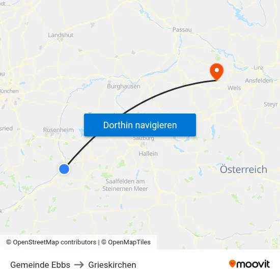 Gemeinde Ebbs to Grieskirchen map