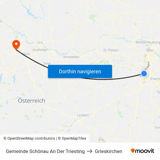 Gemeinde Schönau An Der Triesting to Grieskirchen map