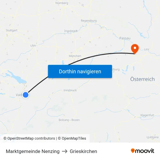 Marktgemeinde Nenzing to Grieskirchen map