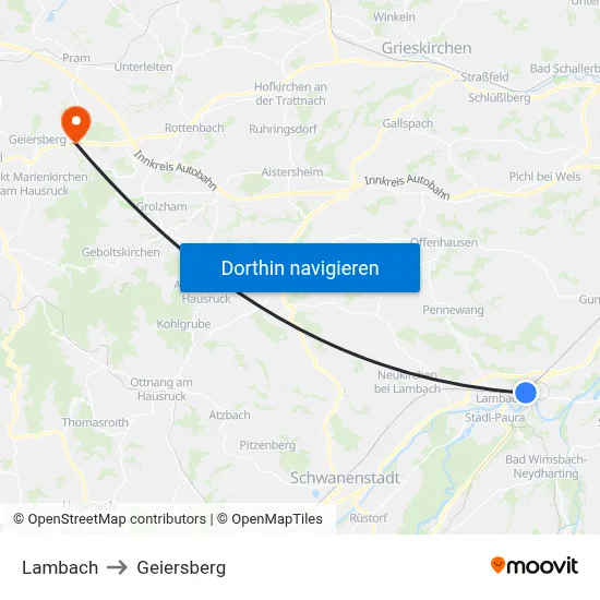 Lambach to Geiersberg map