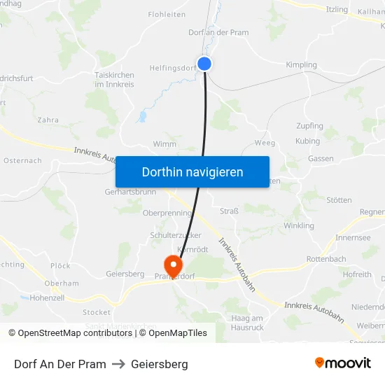 Dorf An Der Pram to Geiersberg map