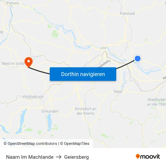 Naarn Im Machlande to Geiersberg map