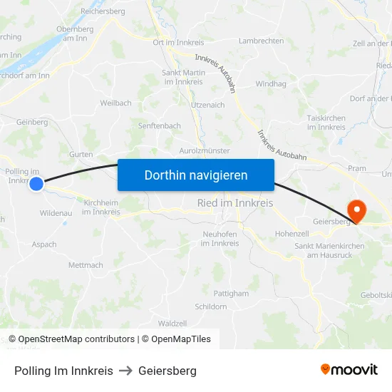 Polling Im Innkreis to Geiersberg map