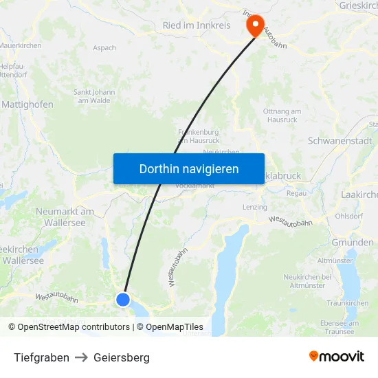 Tiefgraben to Geiersberg map