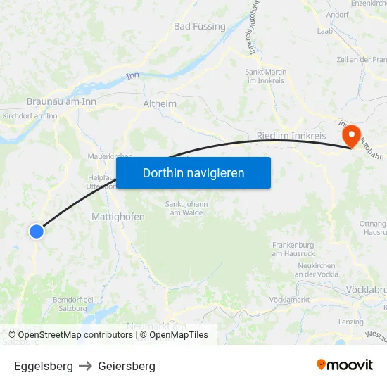 Eggelsberg to Geiersberg map