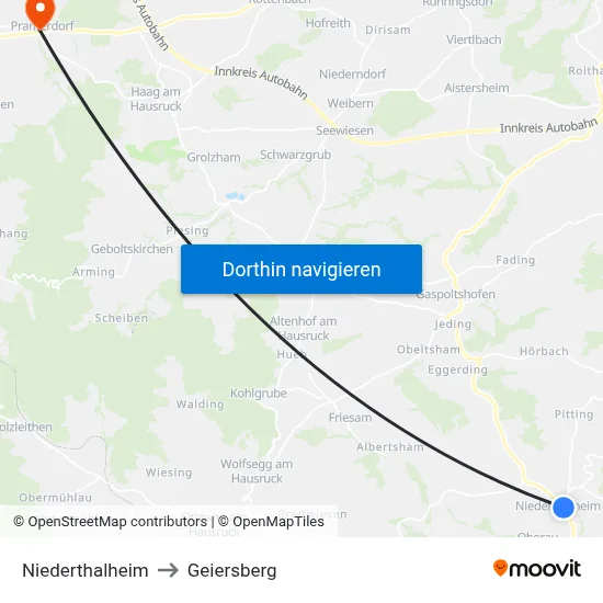 Niederthalheim to Geiersberg map