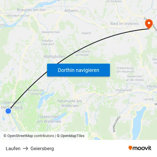 Laufen to Geiersberg map