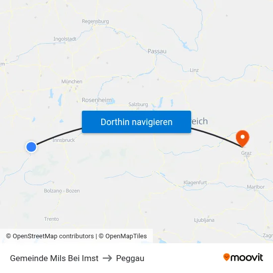 Gemeinde Mils Bei Imst to Peggau map