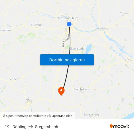 19., Döbling to Stegersbach map