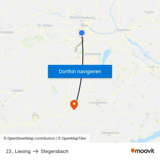 23., Liesing to Stegersbach map