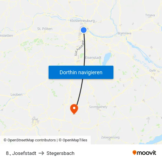 8., Josefstadt to Stegersbach map