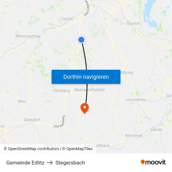 Gemeinde Edlitz to Stegersbach map