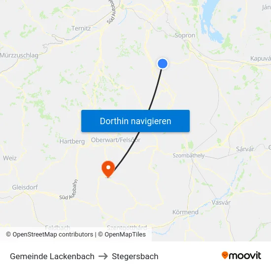 Gemeinde Lackenbach to Stegersbach map