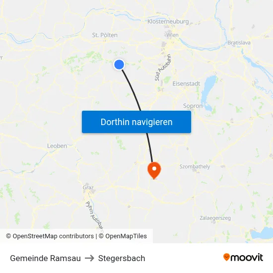 Gemeinde Ramsau to Stegersbach map
