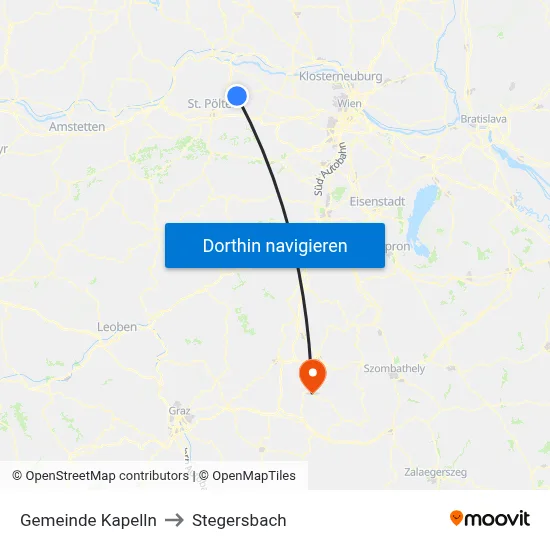 Gemeinde Kapelln to Stegersbach map