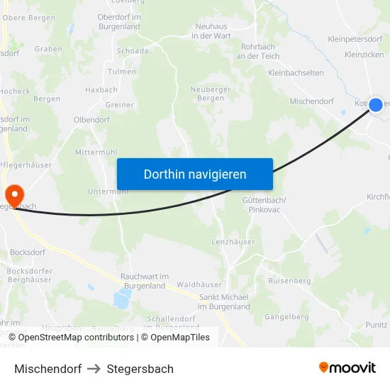 Mischendorf to Stegersbach map