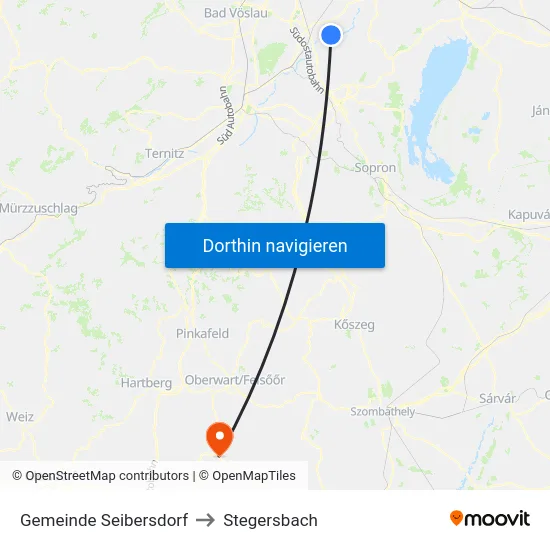 Gemeinde Seibersdorf to Stegersbach map
