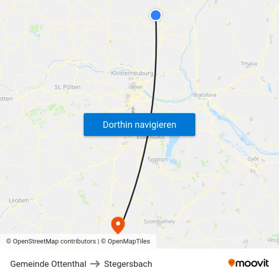 Gemeinde Ottenthal to Stegersbach map