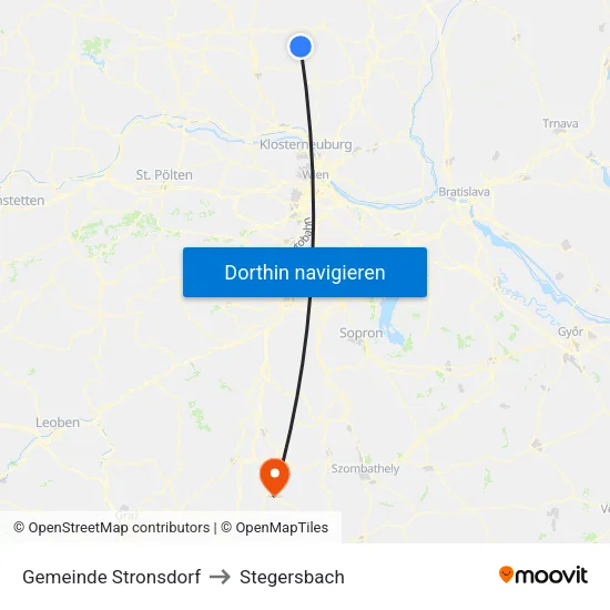 Gemeinde Stronsdorf to Stegersbach map