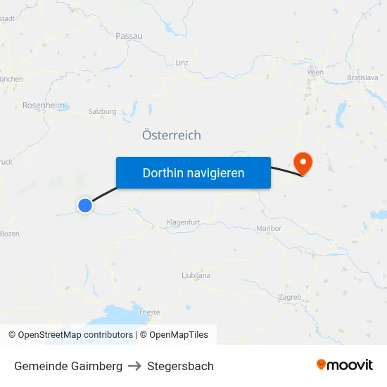Gemeinde Gaimberg to Stegersbach map