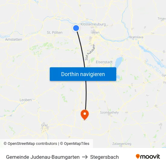 Gemeinde Judenau-Baumgarten to Stegersbach map