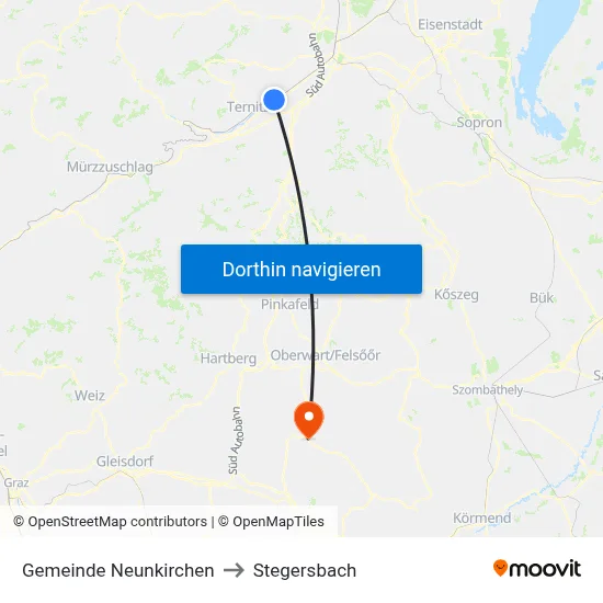 Gemeinde Neunkirchen to Stegersbach map