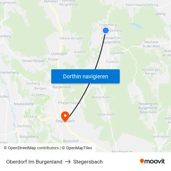Oberdorf Im Burgenland to Stegersbach map