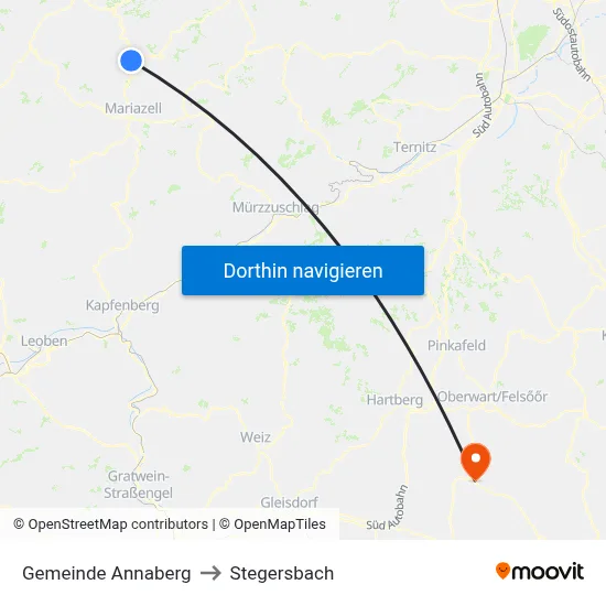 Gemeinde Annaberg to Stegersbach map