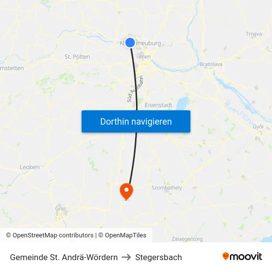 Gemeinde St. Andrä-Wördern to Stegersbach map