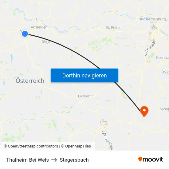 Thalheim Bei Wels to Stegersbach map