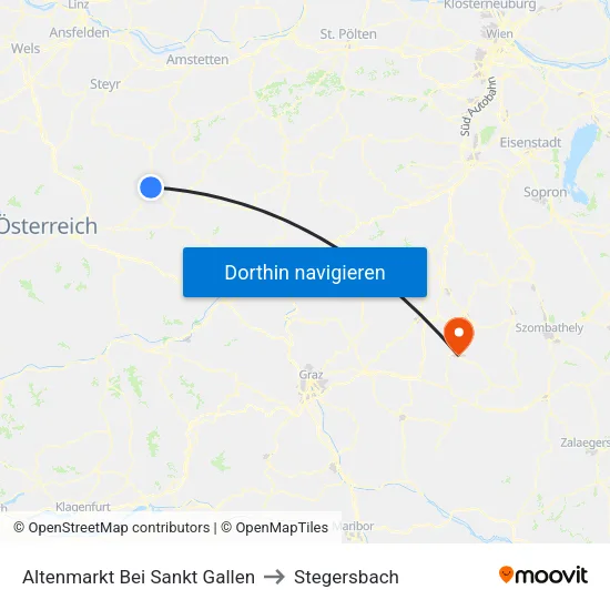Altenmarkt Bei Sankt Gallen to Stegersbach map