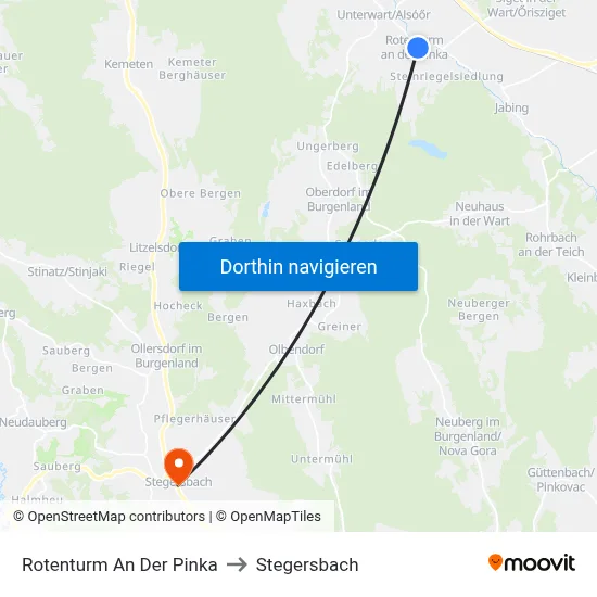 Rotenturm An Der Pinka to Stegersbach map