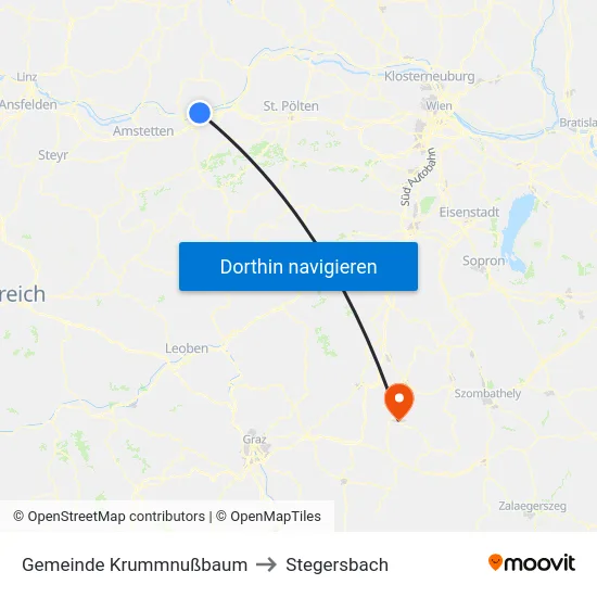 Gemeinde Krummnußbaum to Stegersbach map