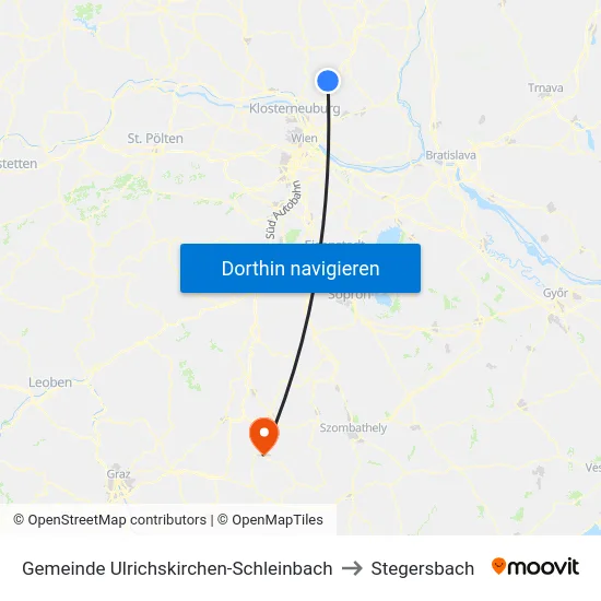 Gemeinde Ulrichskirchen-Schleinbach to Stegersbach map