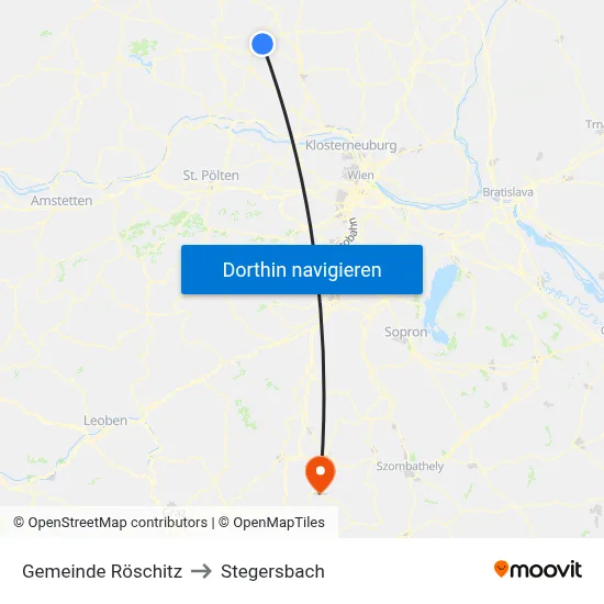 Gemeinde Röschitz to Stegersbach map