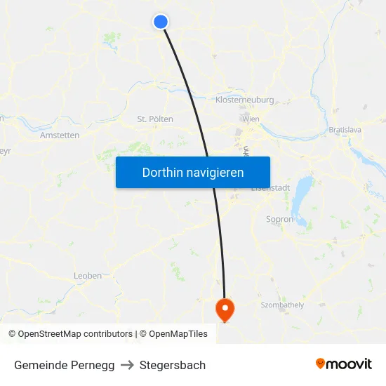 Gemeinde Pernegg to Stegersbach map