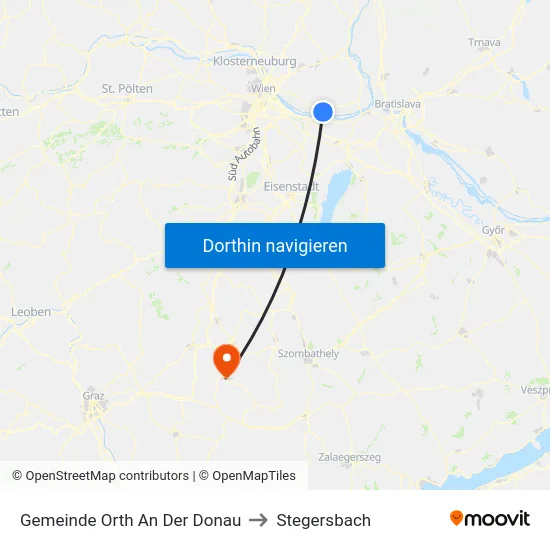 Gemeinde Orth An Der Donau to Stegersbach map