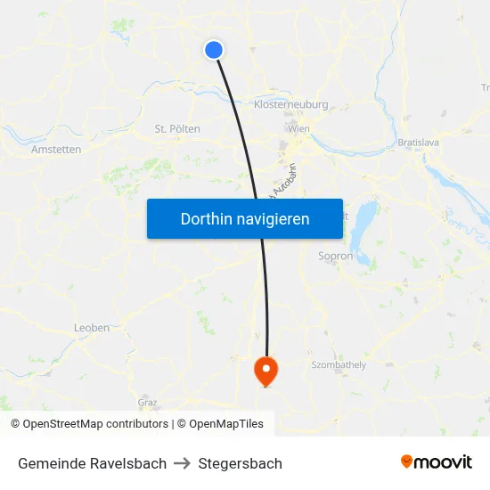 Gemeinde Ravelsbach to Stegersbach map
