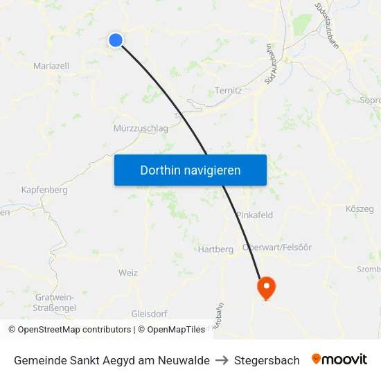 Gemeinde Sankt Aegyd am Neuwalde to Stegersbach map